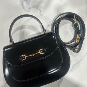 Sam Edelman Black Satchel with Gold Accents